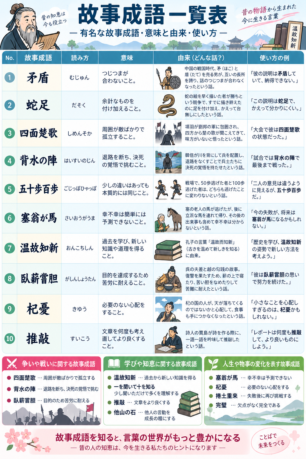 故事 成語 一覧 表 : 有名な故事成語・意味と由来・使い方 | 故事 成語 一覧 表 : 有名な故事成語・意味と由来・使い方